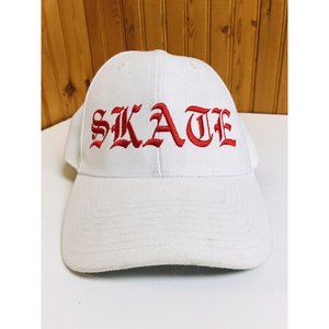 Skate Old English Letters Skater White Hat